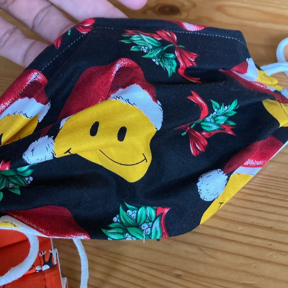 NEW Set of 2 Festive Fabric Face Masks - Halloween and Christmas, Handmade
